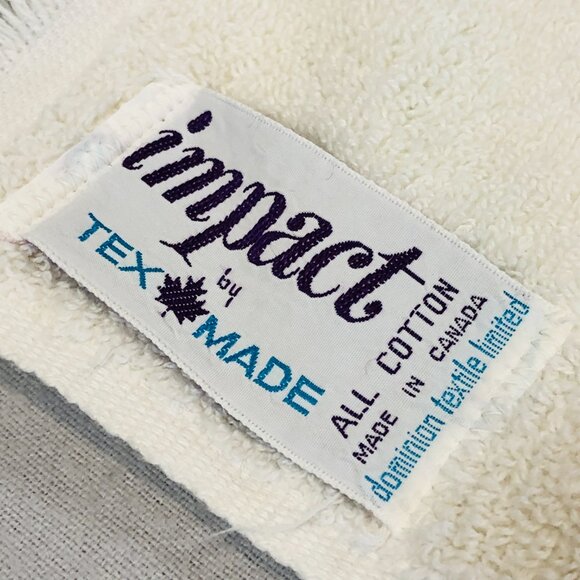 Vintage 70s TEXMADE Impact Green CHECKMATE pattern All Cotton Towel Trio Set - Picture 4 of 10